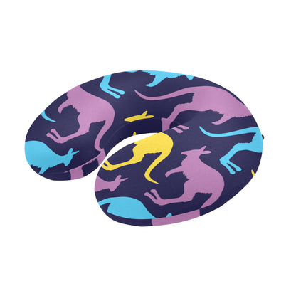 Kangaroos Pattern Print Design 02 U-Shaped Travel Neck Pillow