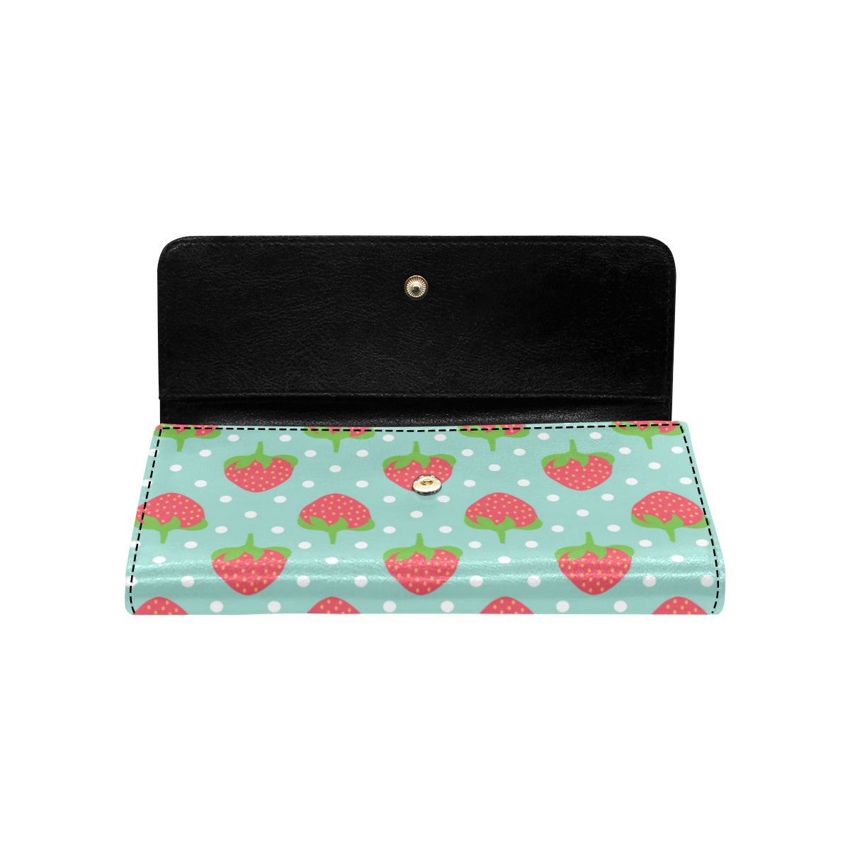 Strawberry Pattern Print Design SB06 Women's Trifold Wallet