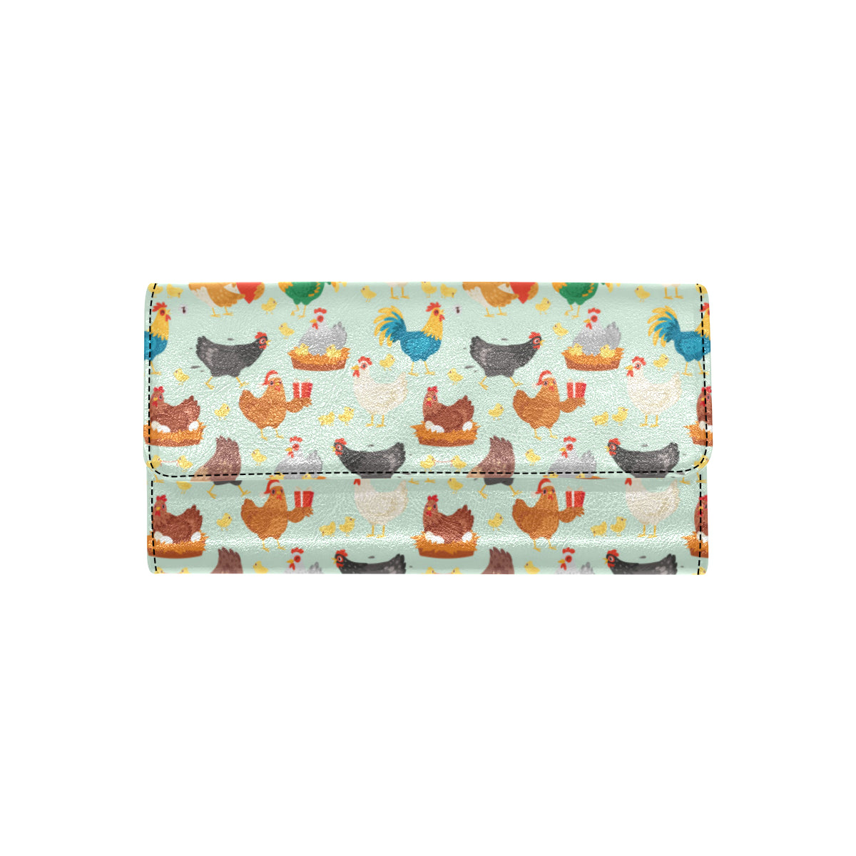 Chicken Pattern Print Design 07 Women's Trifold Wallet