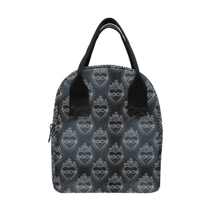 Christian Heart Tattoo Style Insulated Lunch Bag