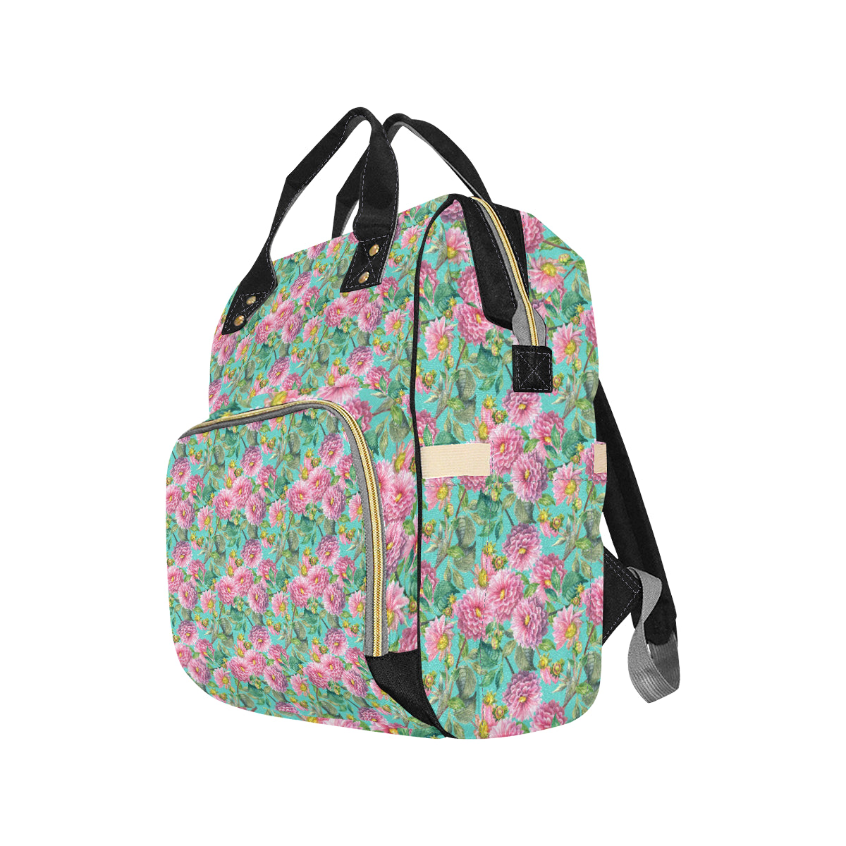 Dahlia Pattern Print Design DH07 Diaper Bag Backpack