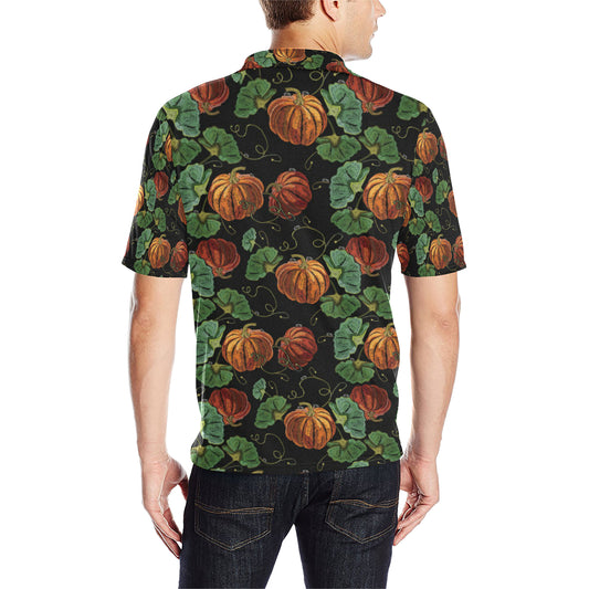 Pumpkin Pattern Print Design A02 Men Polo Shirt