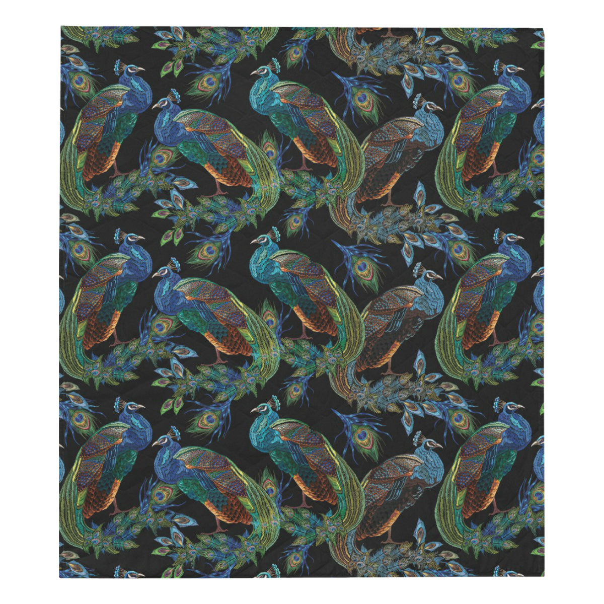 Peacock Pattern Print Design A04 Premium Quilt