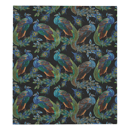 Peacock Pattern Print Design A04 Premium Quilt