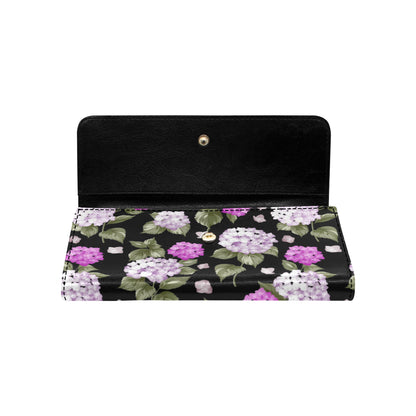 Hydrangea Pattern Print Design HD011 Women's Trifold Wallet