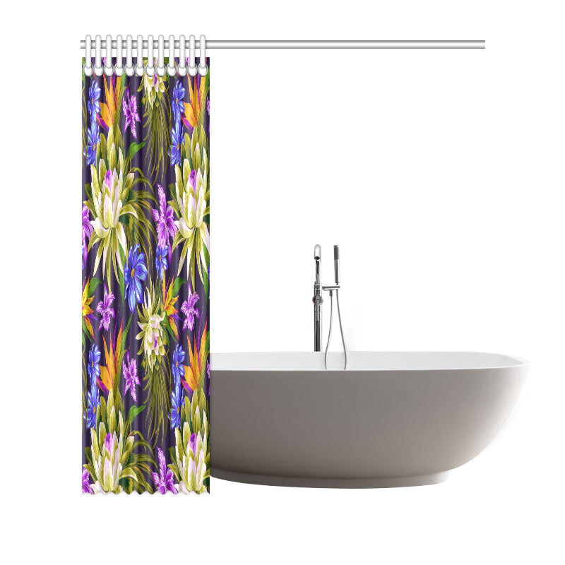 Water Lily Pattern Print Design WL08 Shower Curtain