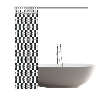 Checkered Flag Crown Pattern Shower Curtain