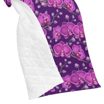 Orchid Pattern Print Design A03 Premium Quilt