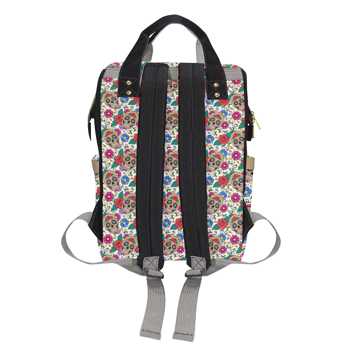 Sugar Skull Colorful Themed Print Diaper Bag Backpack