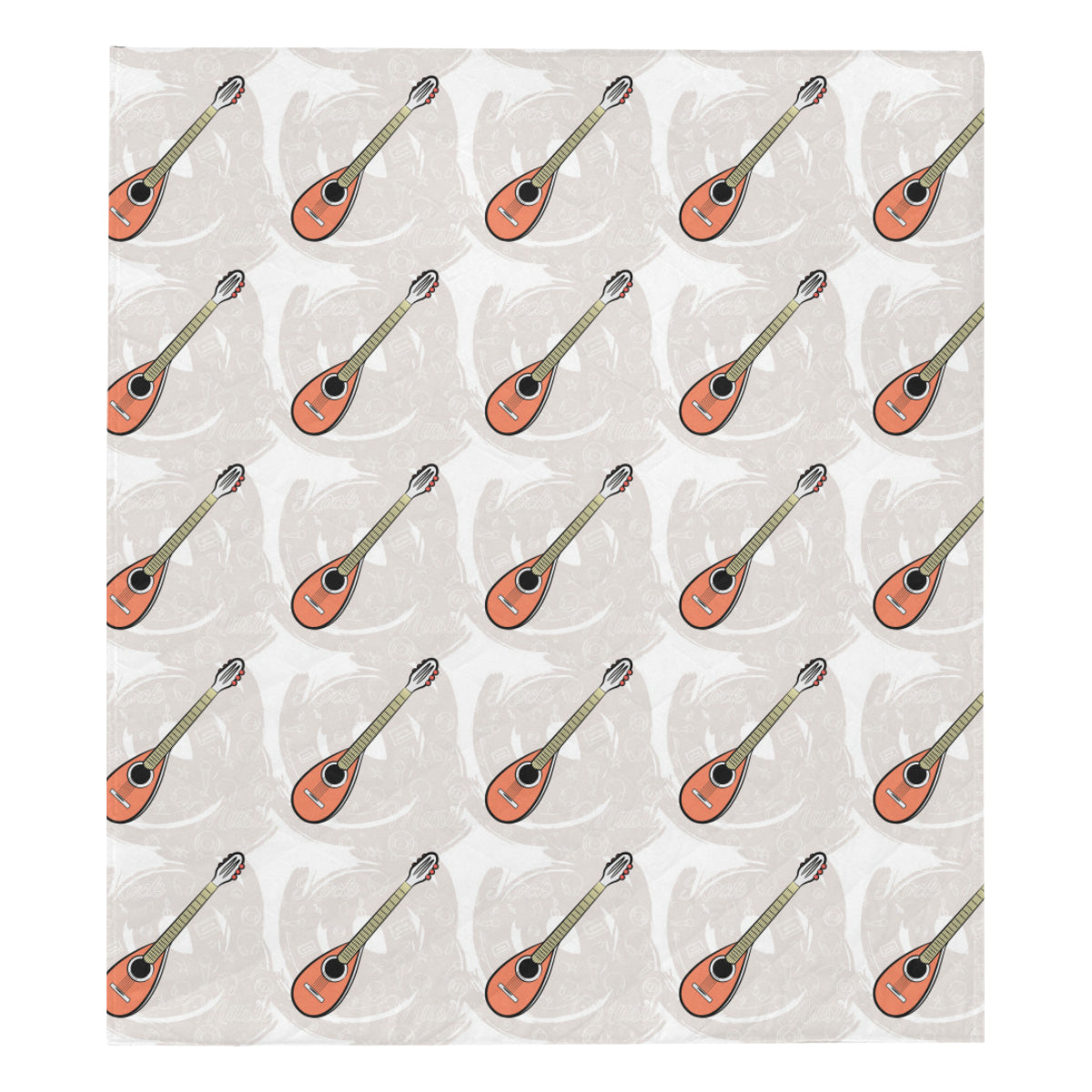 Mandolin Pattern Print Design 03 Premium Quilt
