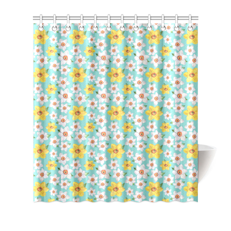 Daffodils Pattern Print Design 02 Shower Curtain
