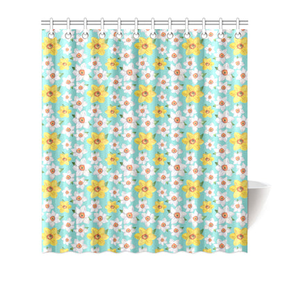 Daffodils Pattern Print Design 02 Shower Curtain