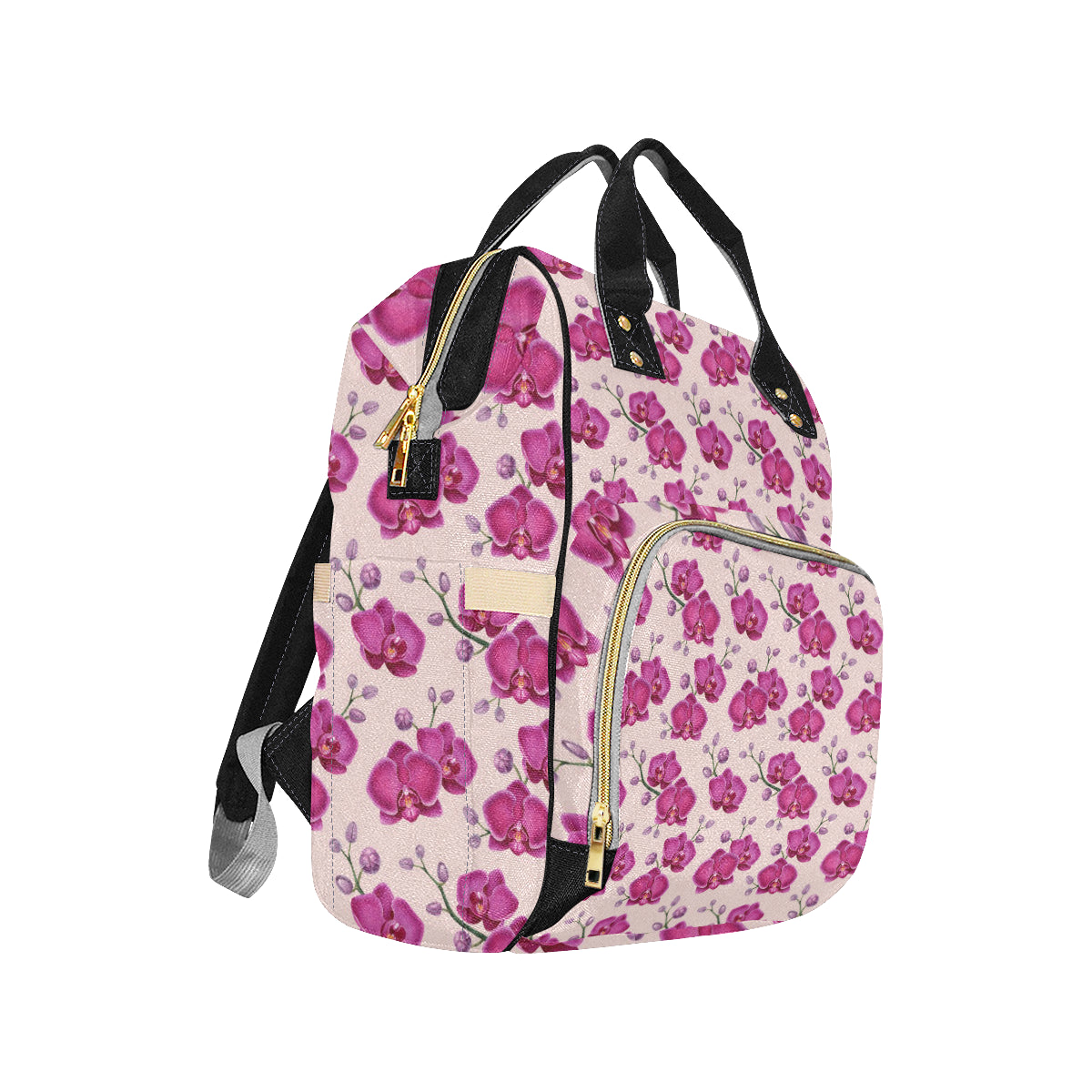 Orchid Purple Pattern Print Design OR04 Diaper Bag Backpack