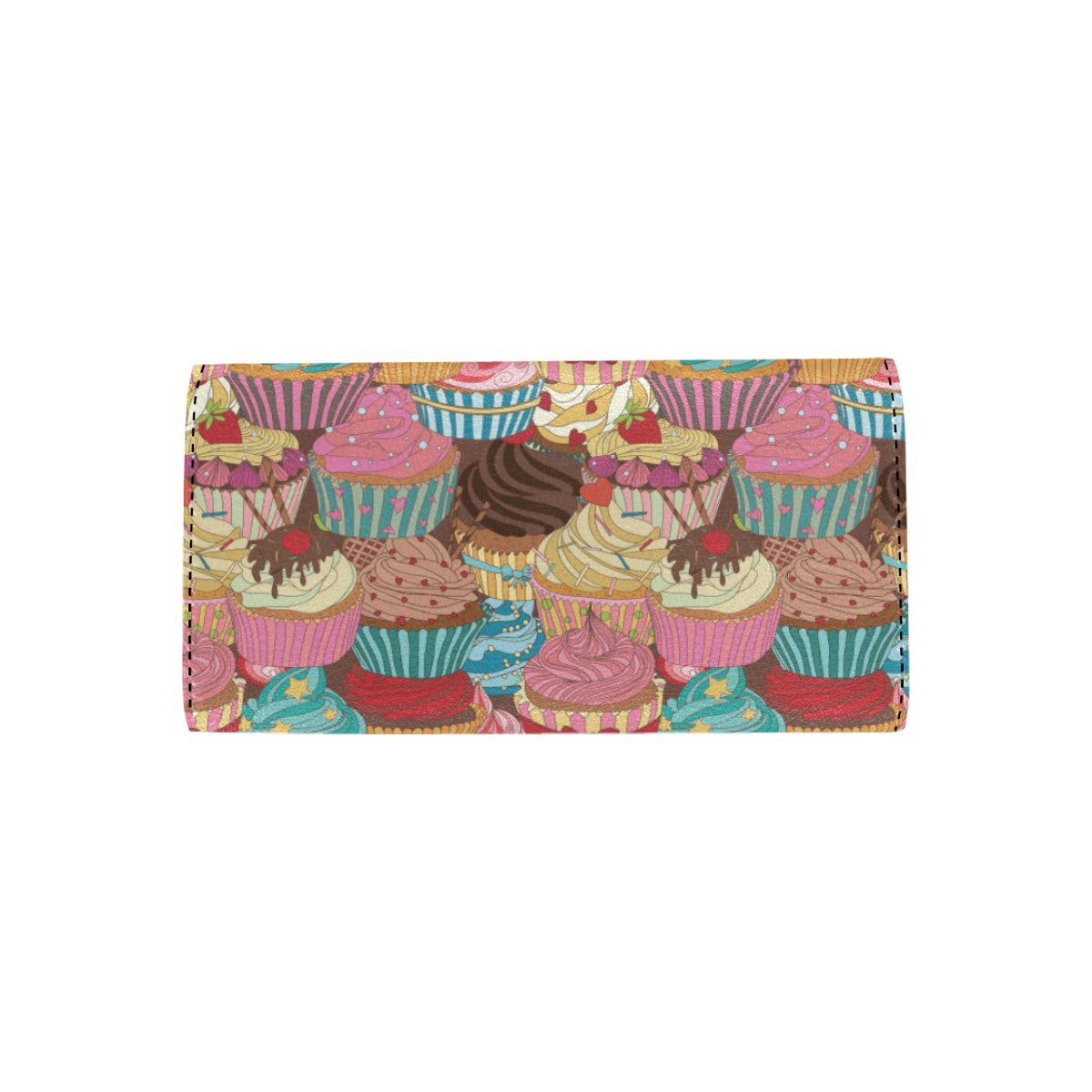Cupcake Pattern Print Design CP01 Women's Trifold Wallet