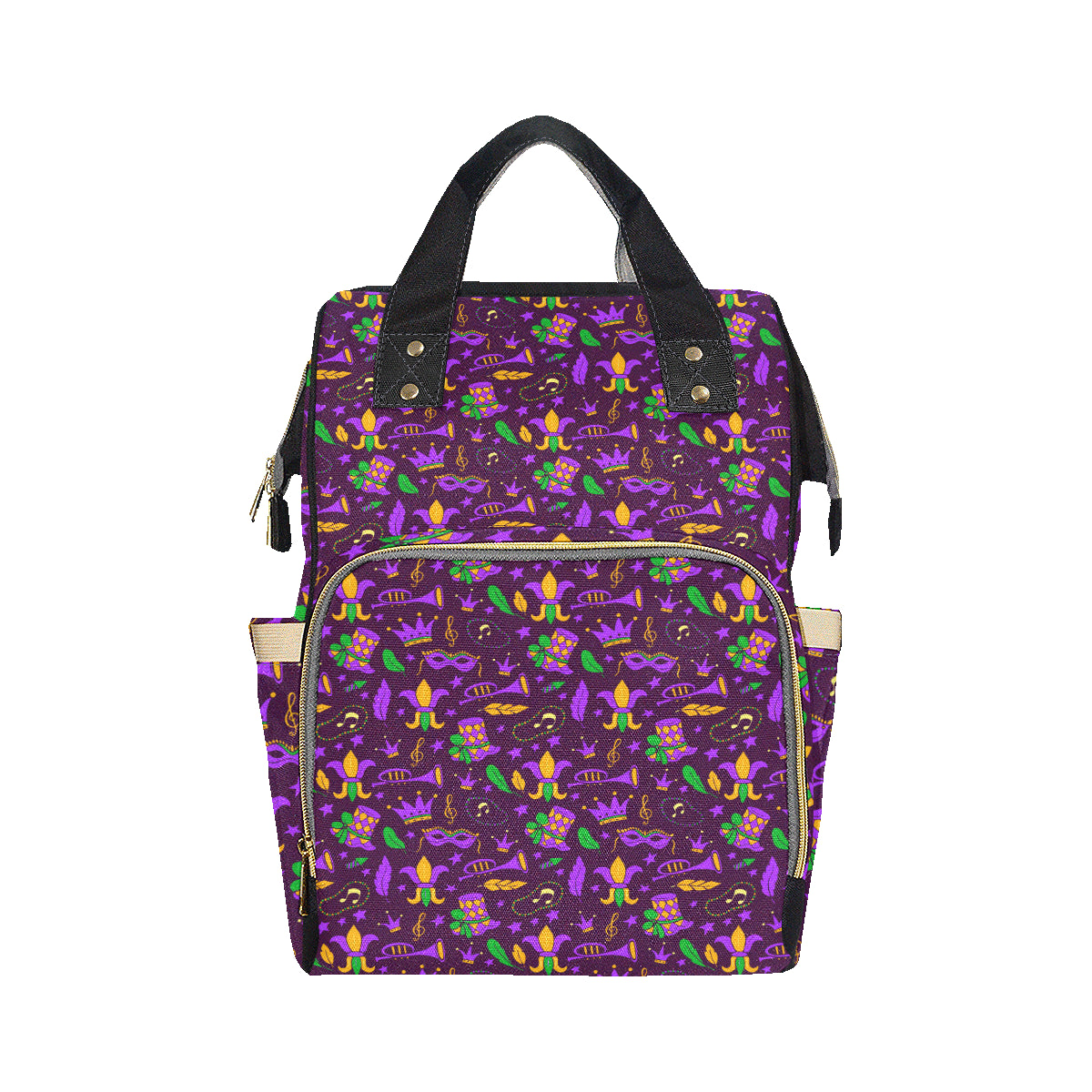 Mardi Gras Pattern Print Design 08 Diaper Bag Backpack