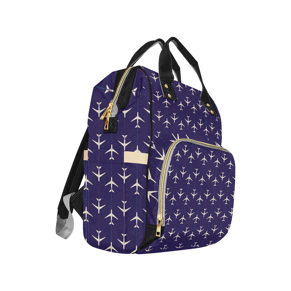 Airplane Pattern Print Design 03 Diaper Bag Backpack