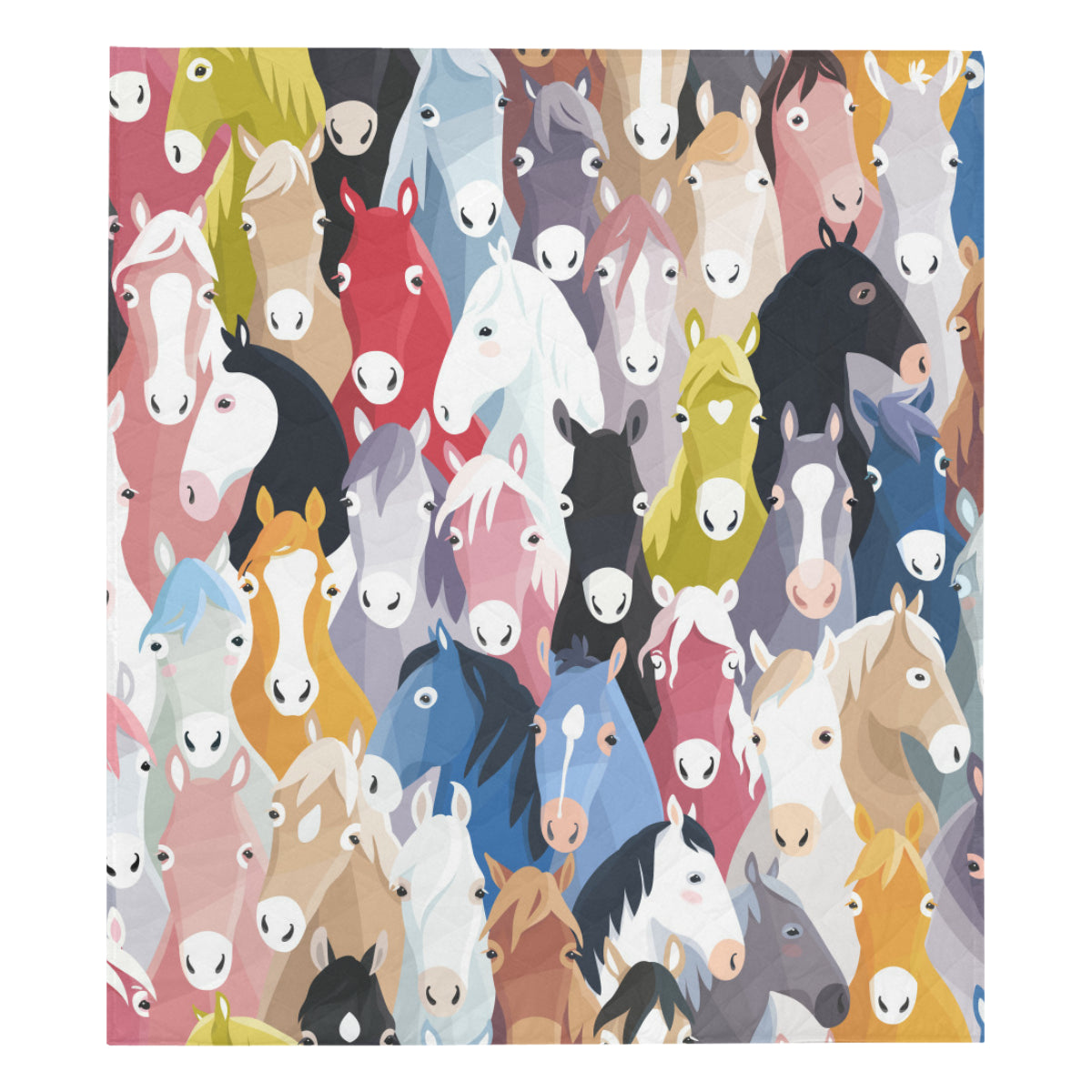 Colorful Horse Pattern Premium Quilt