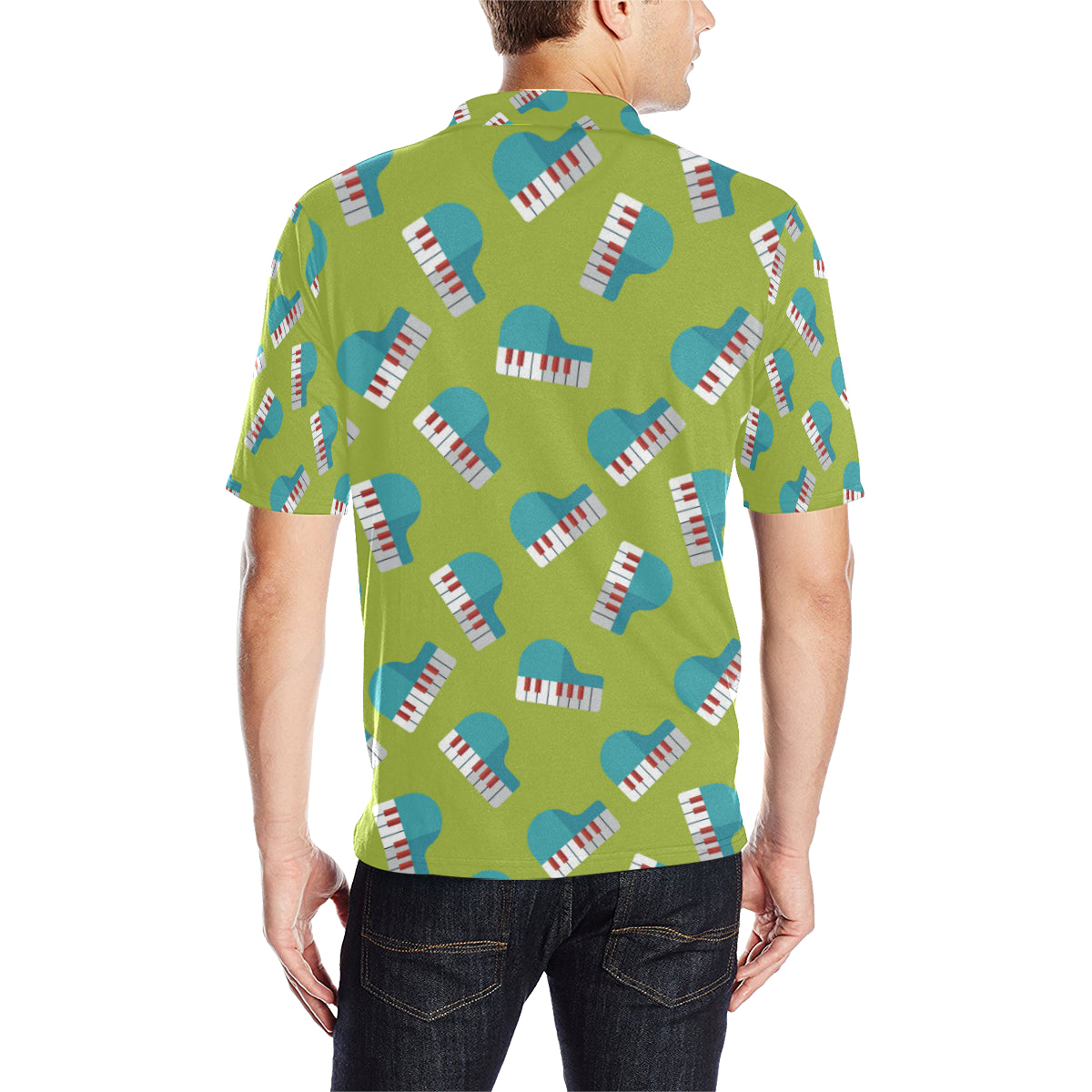 Piano Pattern Print Design 03 Men Polo Shirt