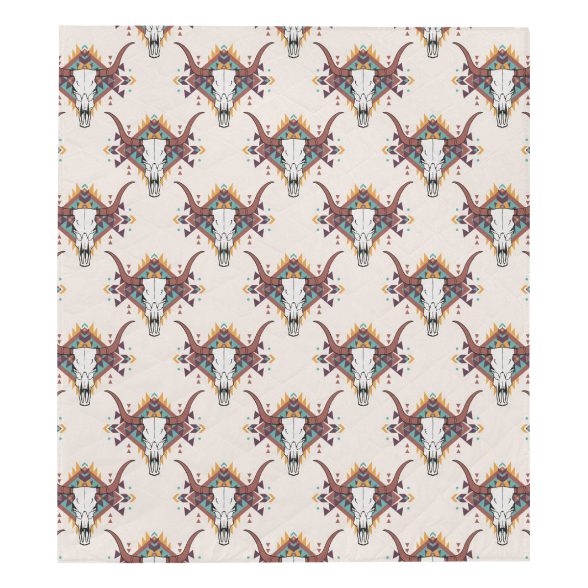 Buffalo Head Pattern Print Design 02 Premium Quilt
