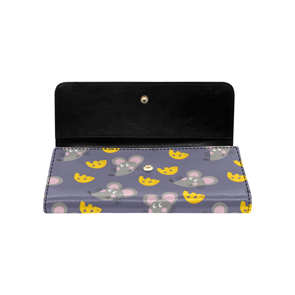 Rat With Cheese Pattern Print Design 01 Women's Trifold Wallet
