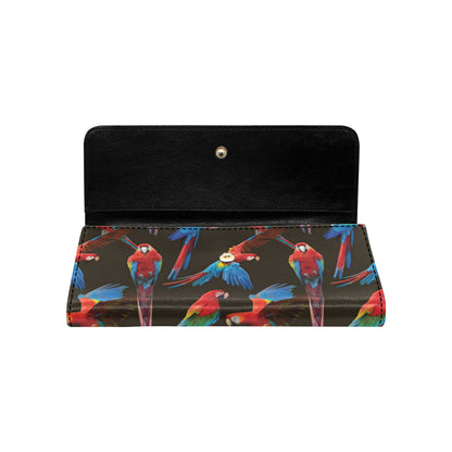 Macaw Pattern Print Design 04 Women's Trifold Wallet