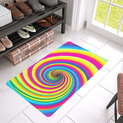 Vortex Twist Swirl Rainbow Design Rubber Doormat