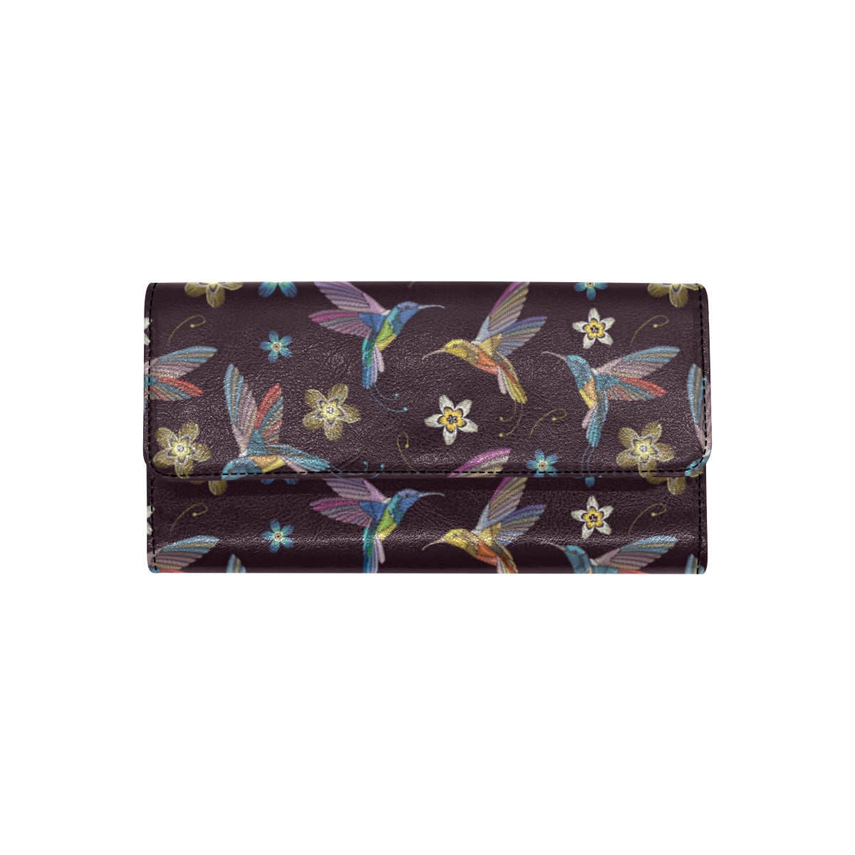 Hummingbird Pattern Print Design 04 Women's Trifold Wallet