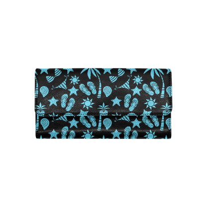 Beach Scene Pattern Print Design 03 Women's Trifold Wallet