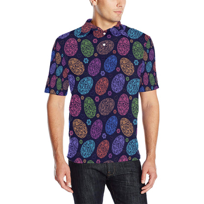 Easter Eggs Pattern Print Design RB012 Men Polo Shirt