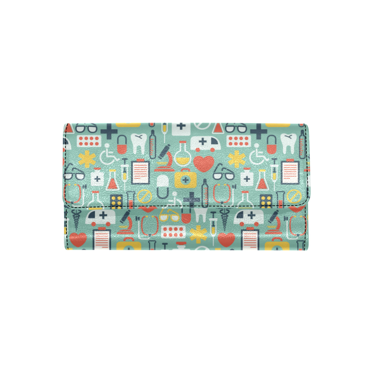 Medical Pattern Print Design 02 Women's Trifold Wallet