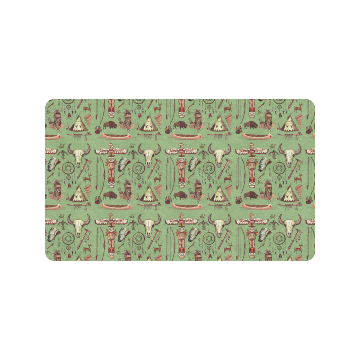 Native Indian Themed Design Print Rubber Doormat