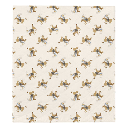 Cowboy Pattern Print Design 01 Premium Quilt