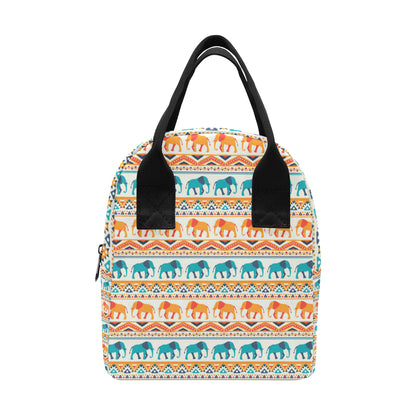Elephant Aztec Ethnic Print Pattern Insulated Lunch Bag