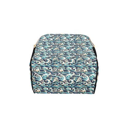 Surf Wave Pattern Diaper Bag Backpack