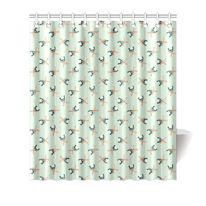Windmill Pattern Print Design 02 Shower Curtain