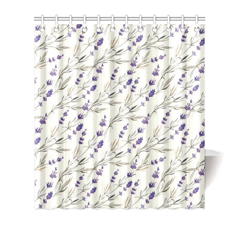 Lavender Pattern Print Design 01 Shower Curtain