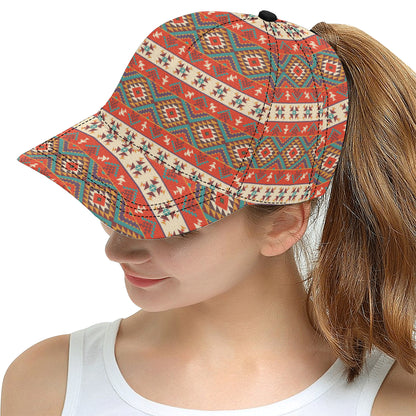 Aztec Red Print Pattern Snapback Cap