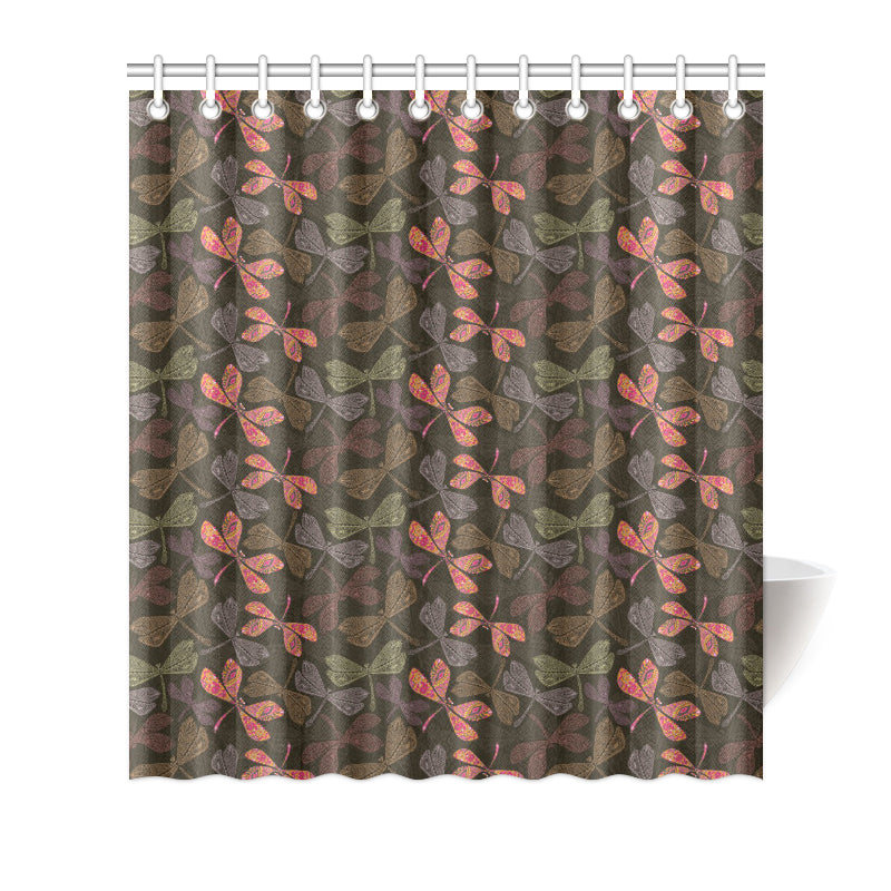 Dragonfly Pattern Print Design 02 Shower Curtain