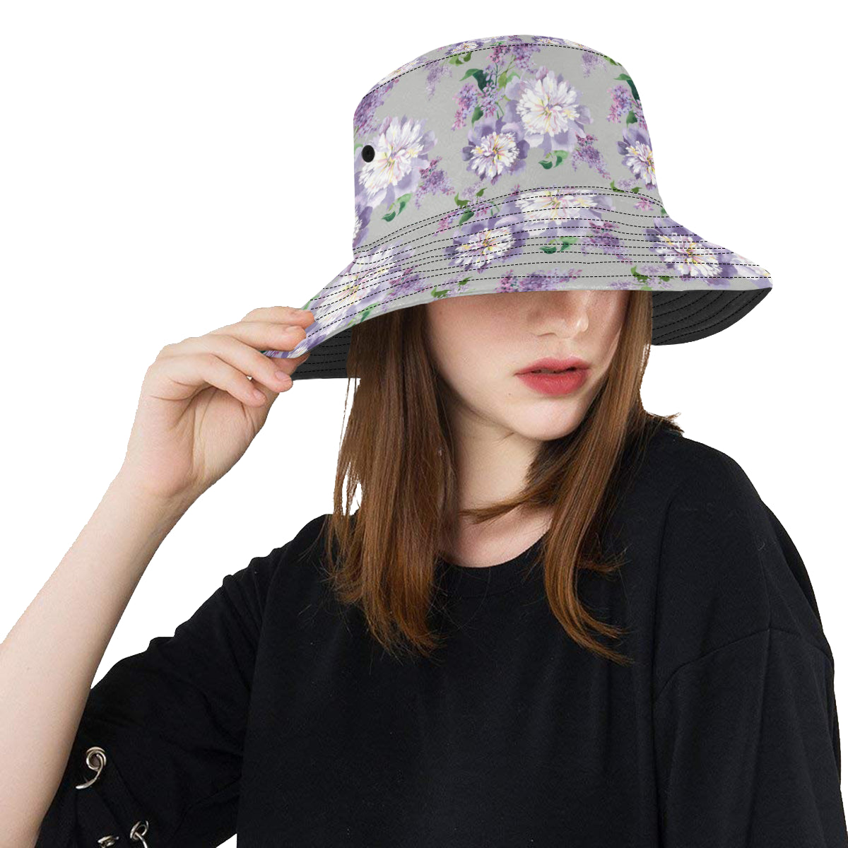 Lilac Pattern Print Design LI07 Unisex Bucket Hat