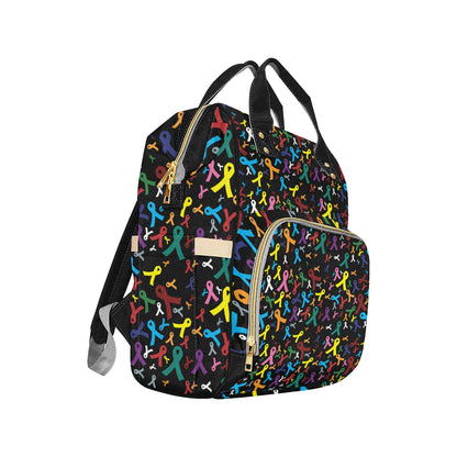 Cancer Awareness Pattern Print Design 03 Diaper Bag Backpack