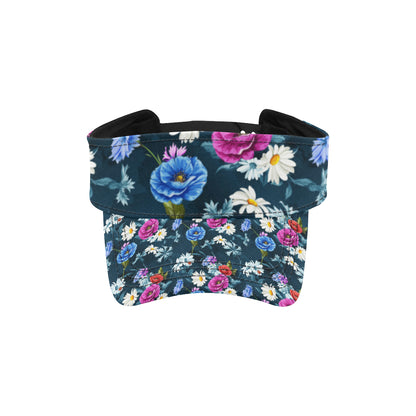 Floral Blue Themed Print Unisex Sun Visor