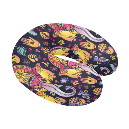 Ganesha Indian Pattern Print Design 03 U-Shaped Travel Neck Pillow