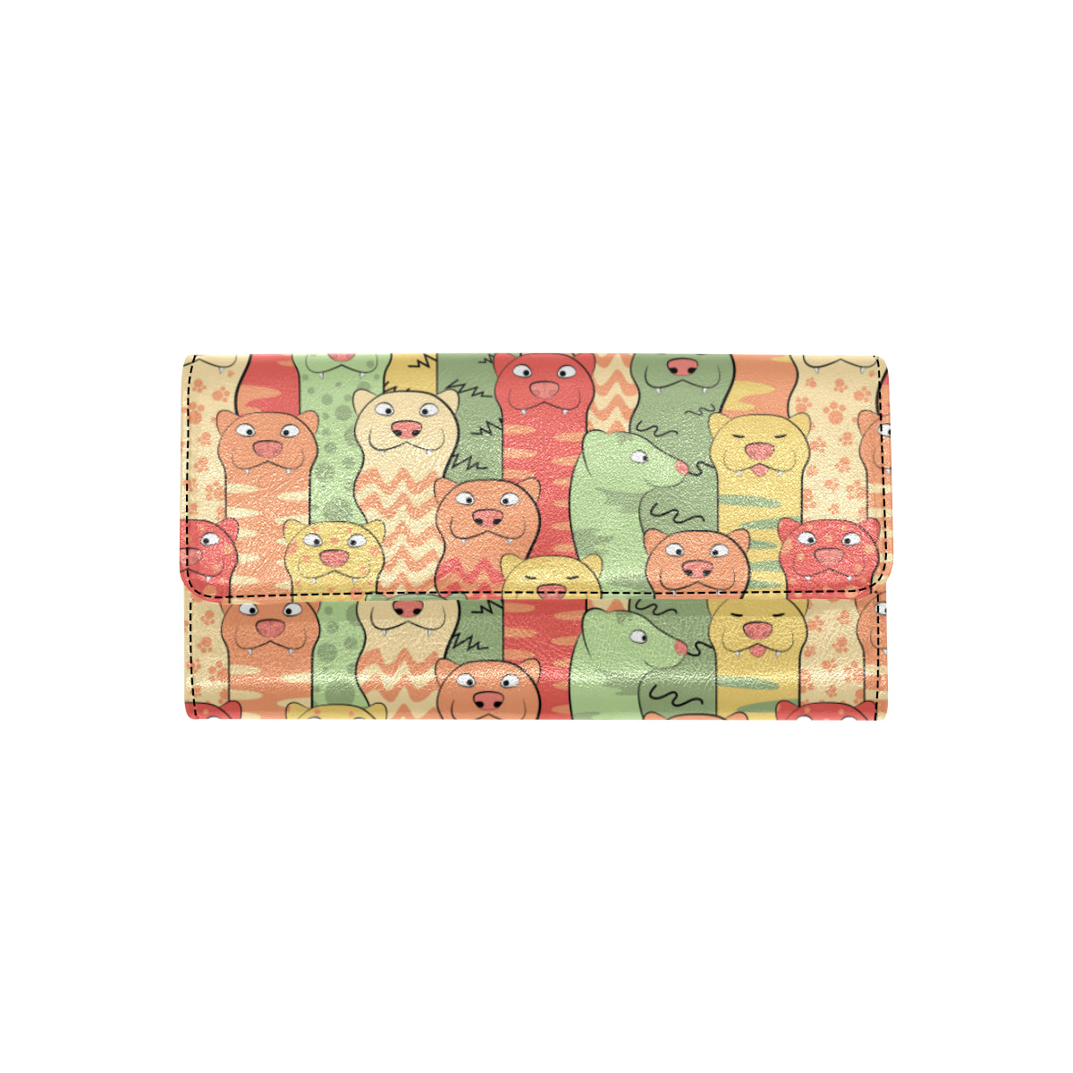 Ferret Pattern Print Design 01 Women's Trifold Wallet