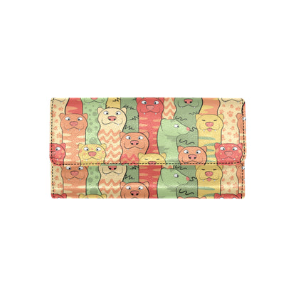 Ferret Pattern Print Design 01 Women's Trifold Wallet