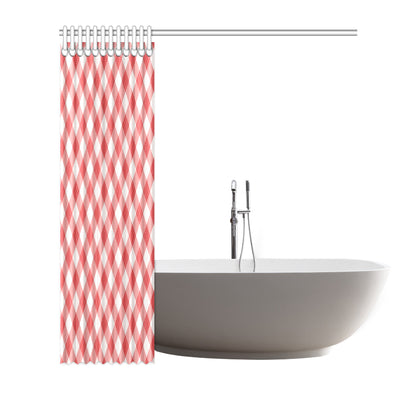Gingham Red Pattern Print Design 01 Shower Curtain