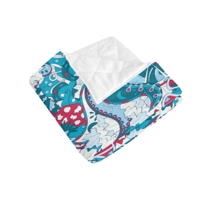 Funky Retro Pattern Print Design A05 Premium Quilt