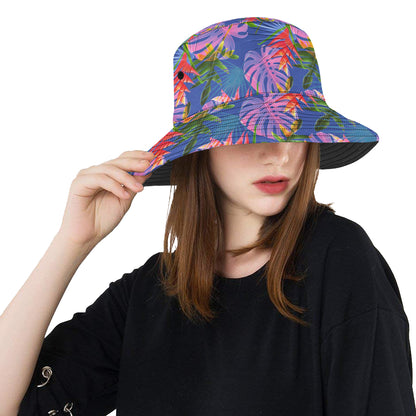 Tropical Flower Pattern Print Design TF025 Unisex Bucket Hat