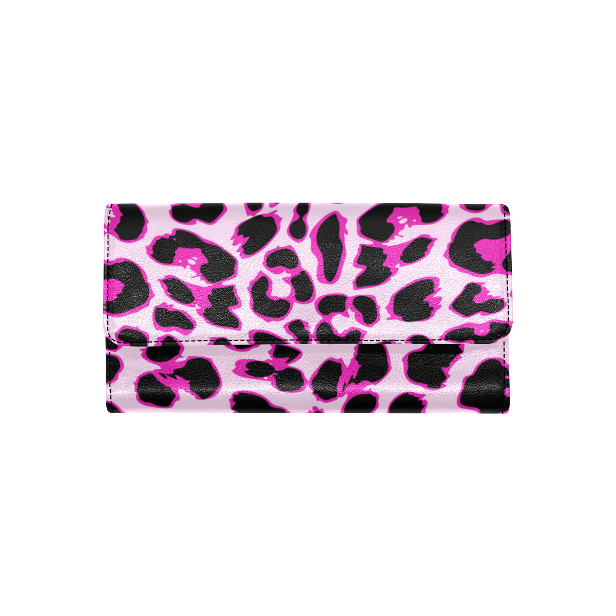 Pink Leopard Print Women's Trifold Wallet