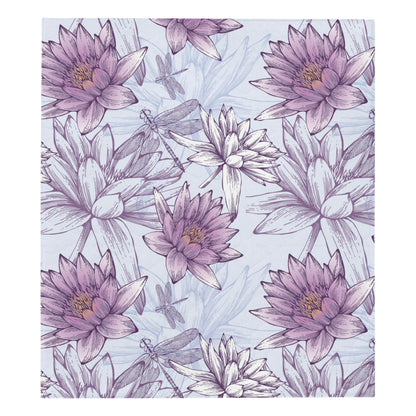 Water Lily Pattern Print Design WL01 Premium Quilt
