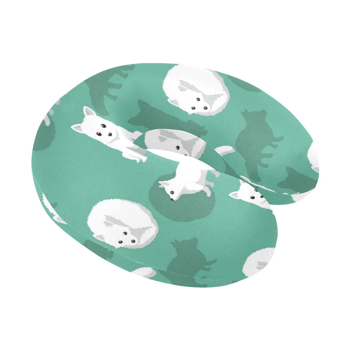 Arctic Fox Pattern Print Design U-Shaped Travel Neck Pillow